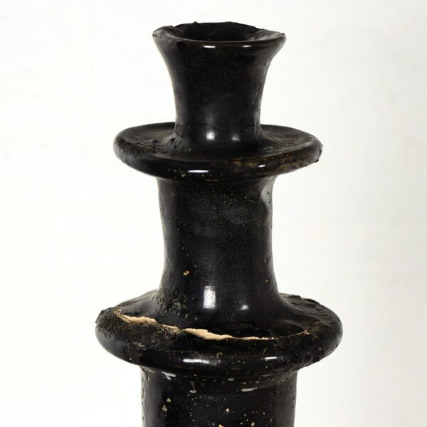 Black Pottery Candlestick